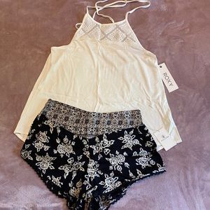 NWT Roxy tank and volcom shorts